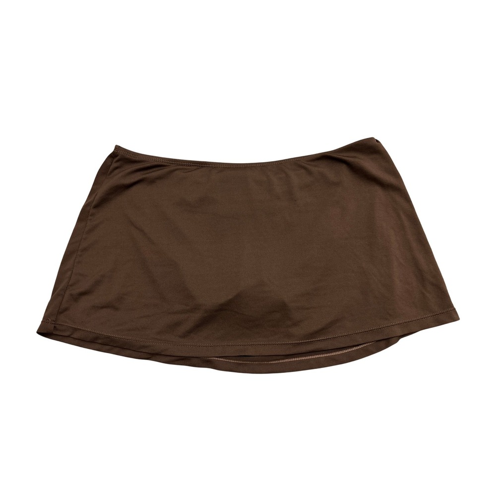 Impact Swim Skirt Womens L Brown Excellent Solid Stretch Minimalist Beachwear